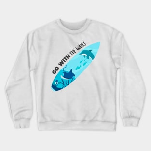 Surfboard Creative Dolphin Design Gift Crewneck Sweatshirt